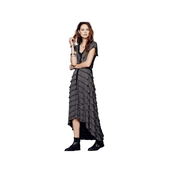 Free People Beach Santa Luz Maxi Dress in dark grey Size Small. - Picture 1 of 9